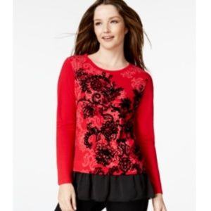 Style & Co Layered-Look Chiffon Hem Top